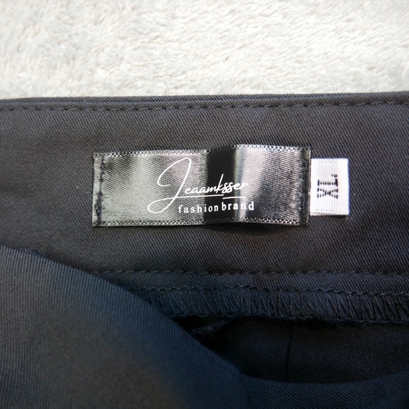 Jeaamksser Womens XL High Waisted Black Pleated Trousers Straight Leg Pants NWOT - Picture 8 of 12